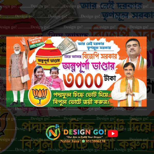 Loksova Vote 2024 BJP Party Banner